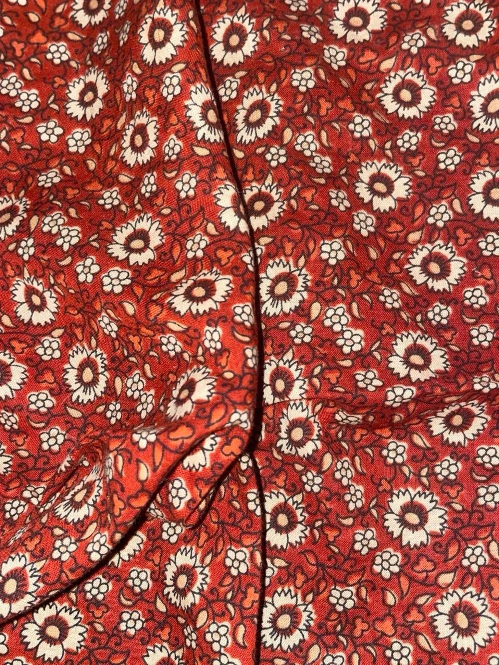 Pretty Western girlie Sezane Orange Floral Print Silk Scarf Bandana Parisian